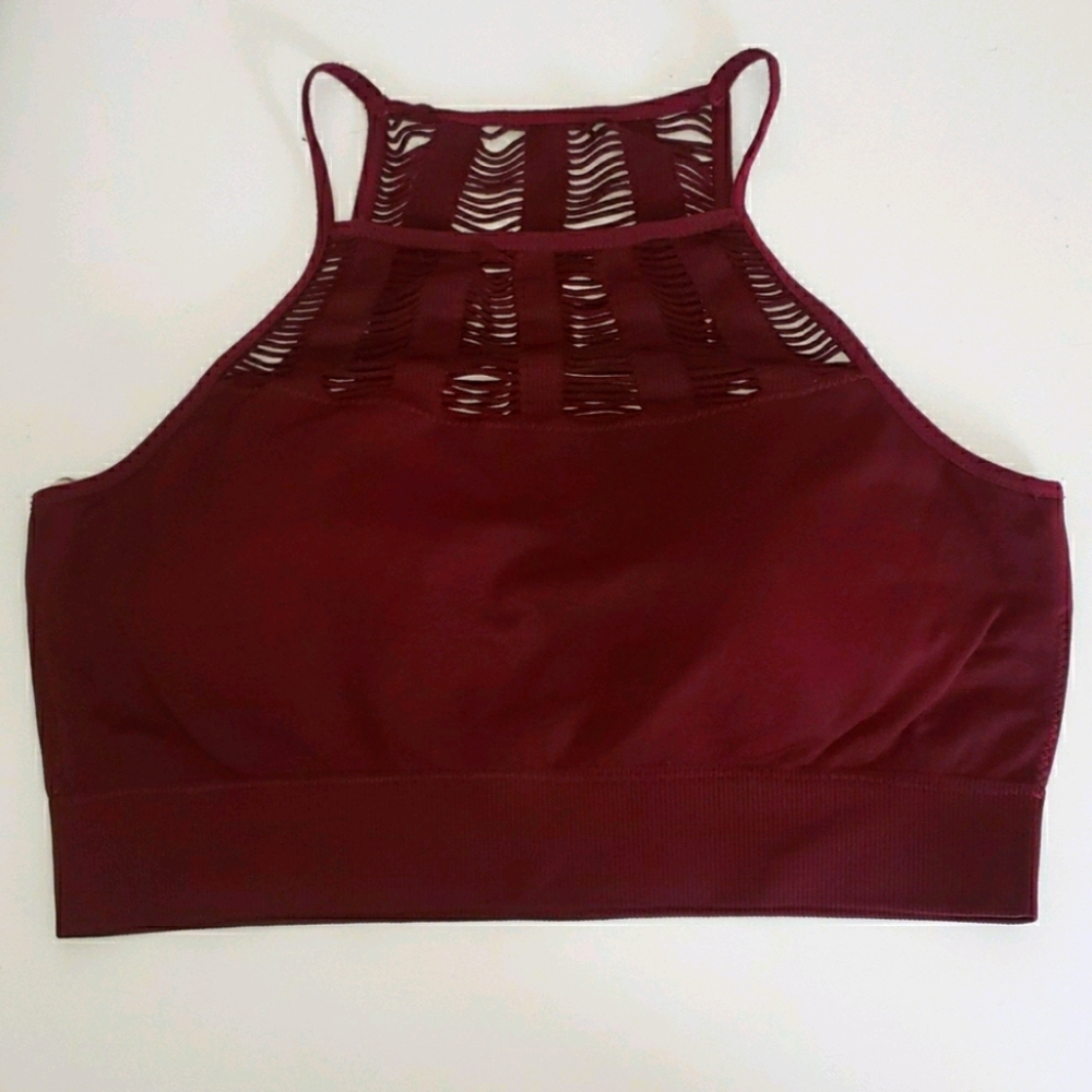 C&C California Maroon Halter Padded Bra
